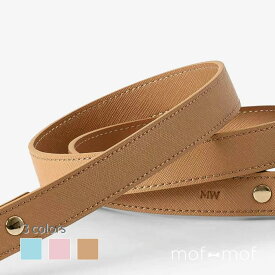 MR WOOF 防水レザーリード ベージュ/ピンク/ブルー ミスターウーフ リード ベージュ ブルー ピンク レバーナスカン 外れにくい 汚れにくい 水に強い レザー 本革 シンプル 綱 ひも 犬用 ペット用品 イタリアングレーハウンド イタグレ モフモフ