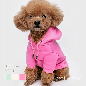 送料無料 OVERGLAM パステル コットンフーディー ローズ クリーム ミント サイズ交換OK ドッグウエア フード付き お散歩グッズ 北欧 インポート 防寒 プードル 犬 犬用 犬服 犬の服 小型犬 中型