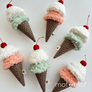 Wet Nose アイスクリーム ミント/ ピーチ 犬用おもちゃ ドッグトイ 猫用おもちゃ アイス 犬 音が鳴る かわいい インテリア 洗える ペット用 ギフト ハンドメイド モフモフ