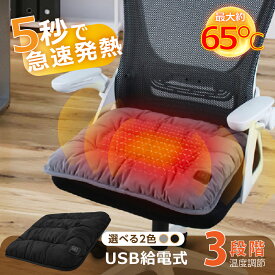 【楽天1位】ホットマット 一人用 ホットマット ミニ 洗える ホットマット 椅子 USB ヒーター クッション 省エネ 電気マット usb 電気座布団 足元 30秒速暖 45~65℃ 3段階温度調節 温熱マット 防寒対策 過熱保護 オフィス 教室 在宅勤務 ホットカーペット