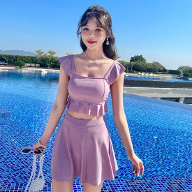 【4色★楽天1位】水着 レディース 体型カバー 水着 レディース セット セパレート タンキニ 可愛い フリル 小胸 水着 タンキニ水着 露出控えめ 上下セット 可愛い水着 みずぎ 学生 大人 水泳 みずぎ レディース水着 おしゃれ 中学生 高校生 娘 サウナ