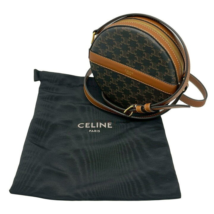 楽天市場】【美品】 CELINE セリーヌ TRIOMPHE ROUND PURSE ラウンド 
