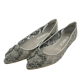 【中古】 MANOLO BLAHNIK マノロ ブラニク SHOES シューズ バレエシューズ 37 USED 中古 レディース ソール張り替え