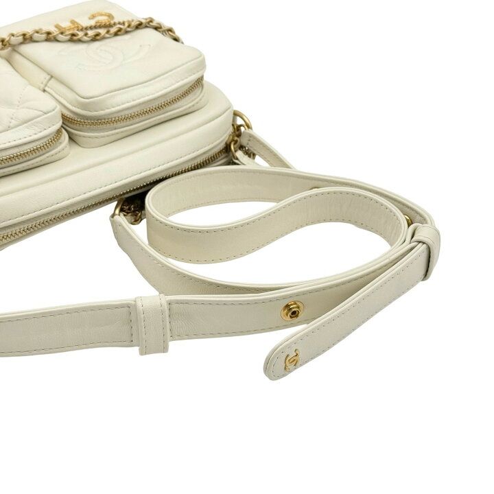 楽天市場】【中古】 CHANEL シャネル マトラッセ ホワイト ラムスキン 