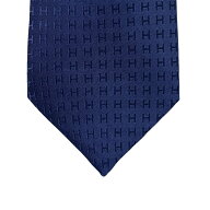 【新品未使用】 Hermes エルメス ネクタイ H織りタイ 7 cm 《ファソネ H》 ブルー系 シルク100% 新品未使…