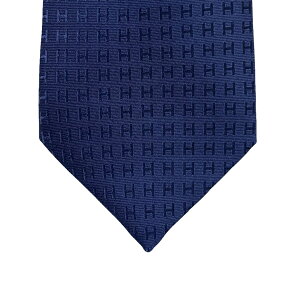 【新品未使用】 Hermes エルメス ネクタイ H織りタイ 7 cm 《ファソネ H》 ブルー系 シルク100% 新品