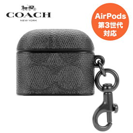 COACH Leather AirPods （第3世代） Case - Signature C Charcoal　エアポッズケース エアポッズ　Coach コーチ コーチ柄