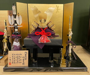 【五月人形】一徳作 純金 消金兜 竹雀兜 平飾り【3146】【兜平飾り】