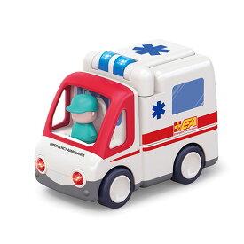 【ラッピング不可】Hola Toys 音がいっぱい！自分で走るきゅうきゅうしゃ【TYHOLE9997】プレゼント 誕生日 ギフト くるまのおもちゃ 走行機能 救急隊員ごっこ 想像力