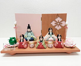 雛人形 木目込 五人飾り こまち【22276】人形工房 道翠 ゆうき作 お雛様 桃の節句 平飾り 刺繍 女の子