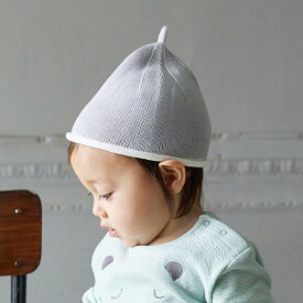 【ゆうパケット選択可】フィセル 10mois ディモワ フェザーコットン ベビー帽 ライトグレー【22252081】M(43-48cm)