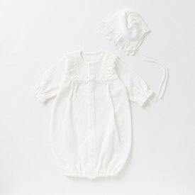 シンク・ビー フード付きドレスオール【26-13520】秋冬(50-70cm)日本製 出産準備 退院 お宮参り 写真撮影 ベビー服 男女兼用 上品