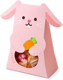 【P10倍&2点以上350円OFF!!】ラッピング 箱 袋 プレゼント アニマル 動物 兎 お菓子 雑貨 透明窓 抱えているように見える 10枚セット ( うさぎ )