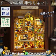 【P5倍!!】最短当日出荷◆ドールハウス ミニチュア 手作りキットセット 6種+専用 アクリルケース+紙パー…