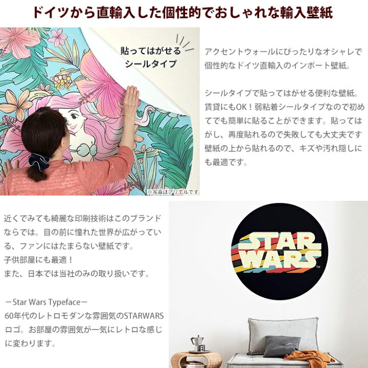 楽天市場 壁紙 シールタイプ 貼ってはがせる スターウォーズ ロゴ レトロ おしゃれ ドイツ製 Dd1 030 Star Wars Typeface スターウォーズ タイプフェイス Csz カーテン インテリア Mois