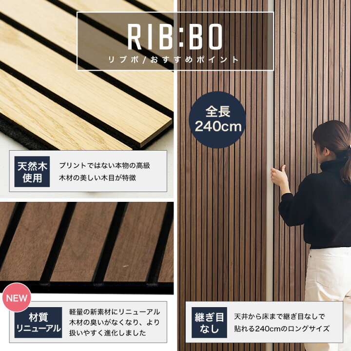 楽天市場】リブボード 吸音パネル リブ パネル 壁 装飾 パネル 軽量 