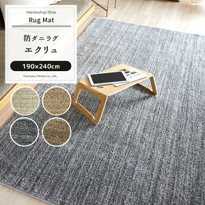 ラグ マット カーペット じゅうたん ラグ おしゃれ 北欧 デザイン 柄 スミノエ 洗える 長方形 無地 日本製 ラグ エクリュ 190×240cm JQ