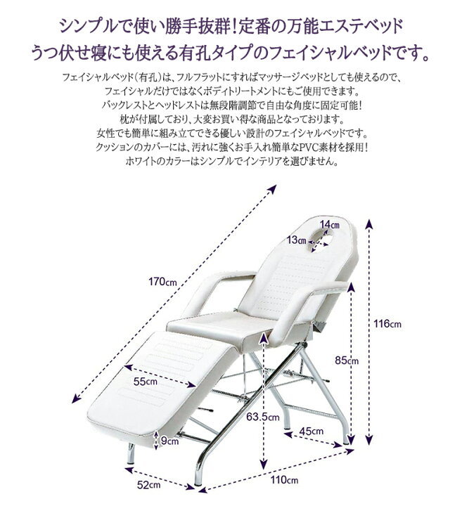 楽天市場】フェイシャルベッド 有孔 T-213B : moise 楽天市場店