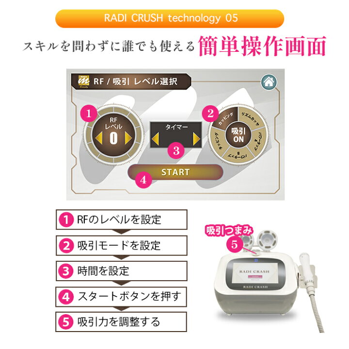 楽天市場】RADI CRASH 日本製 吸引ラジオ波同時出力エステ機器 moise 