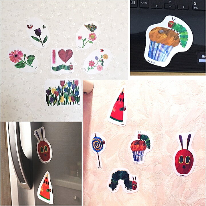 楽天市場 Eric Carle エリックカール はらぺこあおむしステッカー ウォールステッカー サイズ 食べ物 インクジェット シール モジモジタック