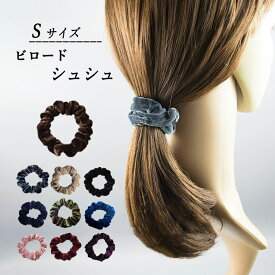 【よりどり2点で300円OFF//3点で500円OFFクーポン】シュシュ ベロア Sサイズ ヘアアクセサリー ベルベット 秋冬 オフィス ヘアアクセ レディース 上品 大人っぽい かわいい おしゃれ シンプル プレゼント