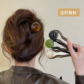 【よりどり2点で300円OFF//3点で500円OFFクーポン】かんざし 簪 U字コーム ヘアアクセ レディース しっかり まとめ髪 結婚式 パーティー デイリー シンプル カジュアル トレンド ワンポイント アセチ 可愛い 浴衣