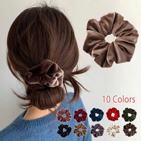 【よりどり2点で300円OFF//3点で500円OFFクーポン】シュシュ ベロア ベロアシュシュ 大 Lサイズ ヘアアクセサリー 春夏秋冬 オフィス ヘアアクセ レディース ボリューム 上品 大人っぽい かわいい おしゃれ シンプル プレゼント 新年ギフト クリスマス贈り物