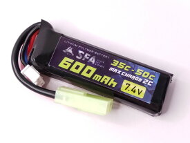 【店内全品5％オフクーポン】SFA製 7.4V600mAh 35C-50C マイクロLIPOバッテリー タミヤミニコネクター 【あす楽】