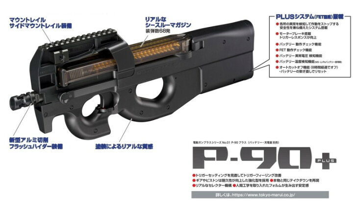 楽天市場】東京マルイ 18歳以上用電動ガン P-90プラス P90 【あす楽 