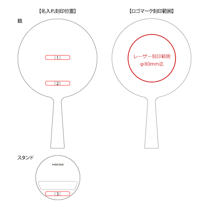 楽天市場】【 Hacoa 公式 】 ハンドミラー 木製 ギフト 名入れ 手鏡