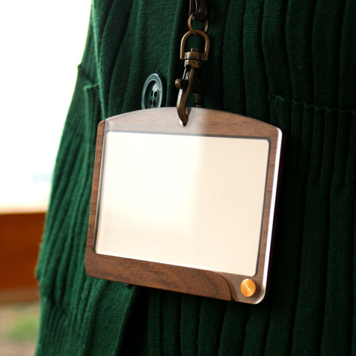 楽天市場 社員証 定期入れにidカードケース ホルダー Id Cardcase 横型 木製 おしゃれ 木香屋