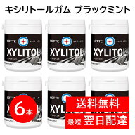 ロッテ キシリトールガム ボトル ブラックミント 6本 日本歯科医師会推薦 刺激感 仕事 勉強 集中力 ファ…