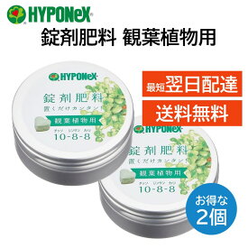 ハイポネックス 錠剤肥料 観葉植物用 2個セット ハート型 鉢植え 1か月間持続 マグネシウム マンガン ホウ素配合 匂いが少ない 玄関先 ベランダ 室内 プランター 置くだけ簡単 HYPONeX