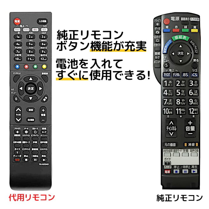 楽天市場】パナソニック テレビ リモコン ビエラ N2QAYB000481 TH 