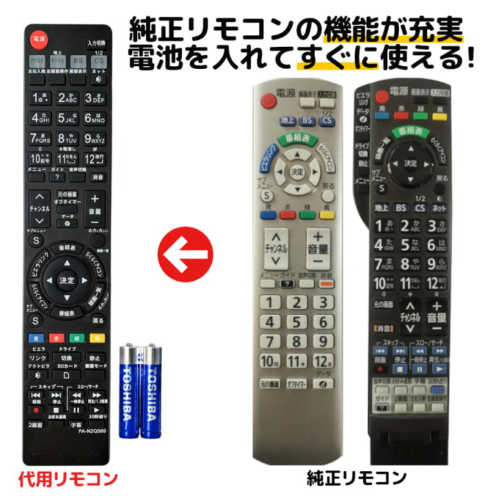 楽天市場】パナソニック テレビ リモコン ビエラ N2QAYB000569 