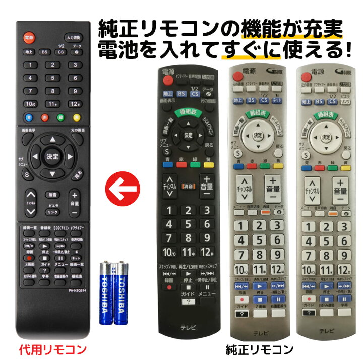 楽天市場】パナソニック テレビ リモコン ビエラ N2QAYB000814 