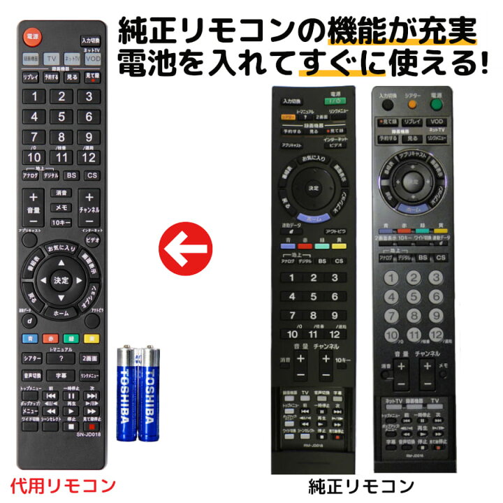 楽天市場】ソニー テレビ リモコン ブラビア RM-JD010 RM-JD011 RM 