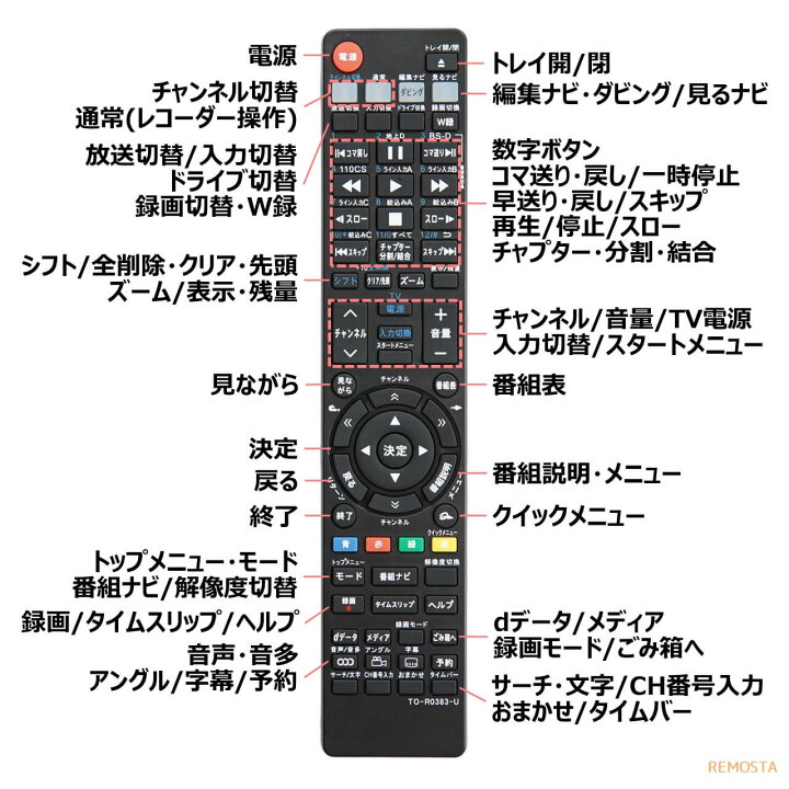 楽天市場】東芝 レグザ ブルーレイ リモコン SE-R0386 SE-R0416 SE 