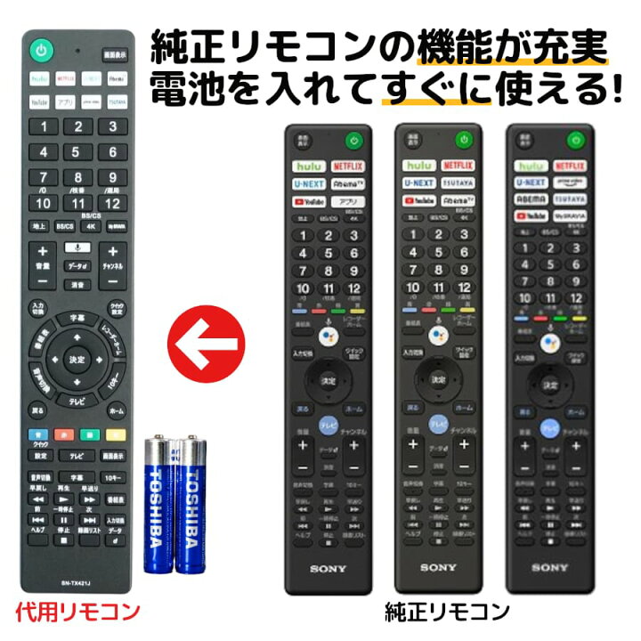 楽天市場】ソニー ブラビア テレビ リモコン RMF-TX410J RMF-TX421J 