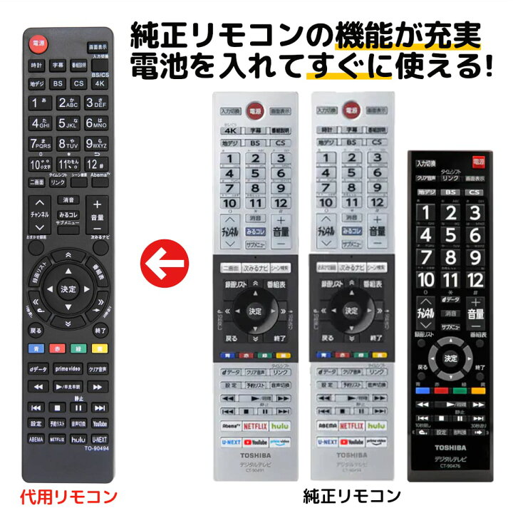 楽天市場】東芝 レグザ テレビ リモコン CT-90494 CT-90491 CT-90476 