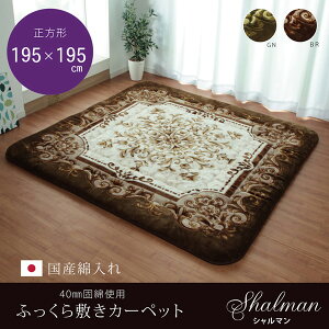 IKEHIKO �C�P�q�R ���Y�� �ӂ����� �~���J�[�y�b�g �V�����}�� F 2�� 195×195cm