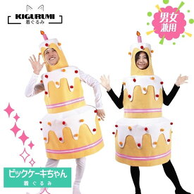 着ぐるみ ビッグケーキちゃん ケーキ コスチューム ビックケーキ 大人用 ユニセックス 誕生日 結婚式 余興