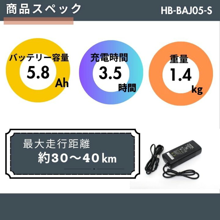 楽天市場】電動自転車 バッテリー リチウムイオン 5.8Ah 交換用 スペア 