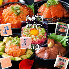海鮮丼 冷凍 セット 15食 まぐろ漬け ねぎとろ サーモン 詰合せ 海鮮丼の素