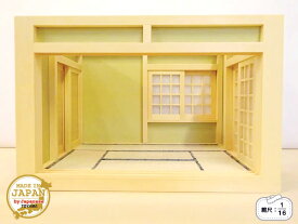 和風ドールハウス 1/16のミニ和室6畳 ロ型B 木製 無塗装 横幅26.4cm 日本製