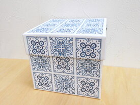 ヘッズ モロッコタイルオープンボックス-S 幅10.3cm角 紙製 ギフトBOX
