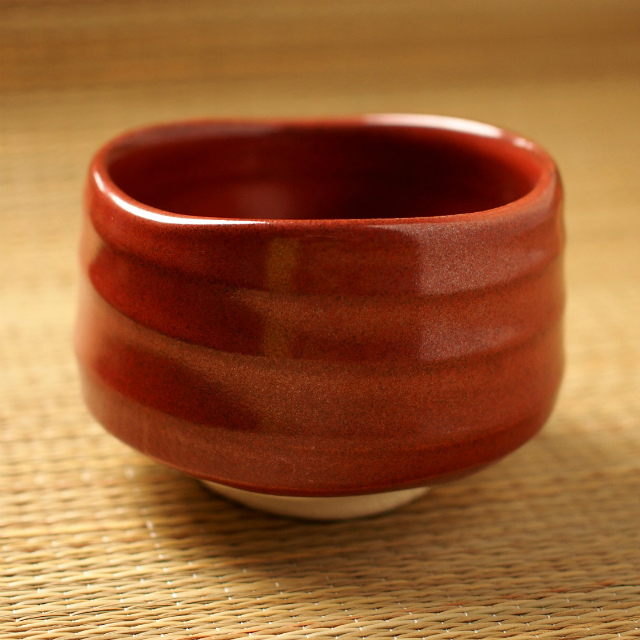 抹茶碗 鉄赤 丸正 / 美濃焼 日本製 抹茶茶碗 茶道 練習 稽古