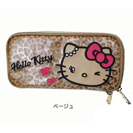 日焼けハローキティグリッターヒョウ柄多機能ポーチ サンリオ キティ ペンポーチ ギャル 多機能ポーチ Z25263