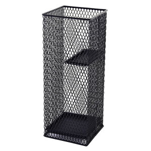 Supplement アンブレラスタンド 傘立 メッシュ 金属製 軽い ブラック 861-204 黒 角型