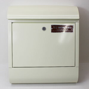 B品特価 マーキュリー メールボックス アメリカンポスト MERCURY US Mail Box 鍵・新聞入れ付 壁掛けポスト MEMABO アイボリー